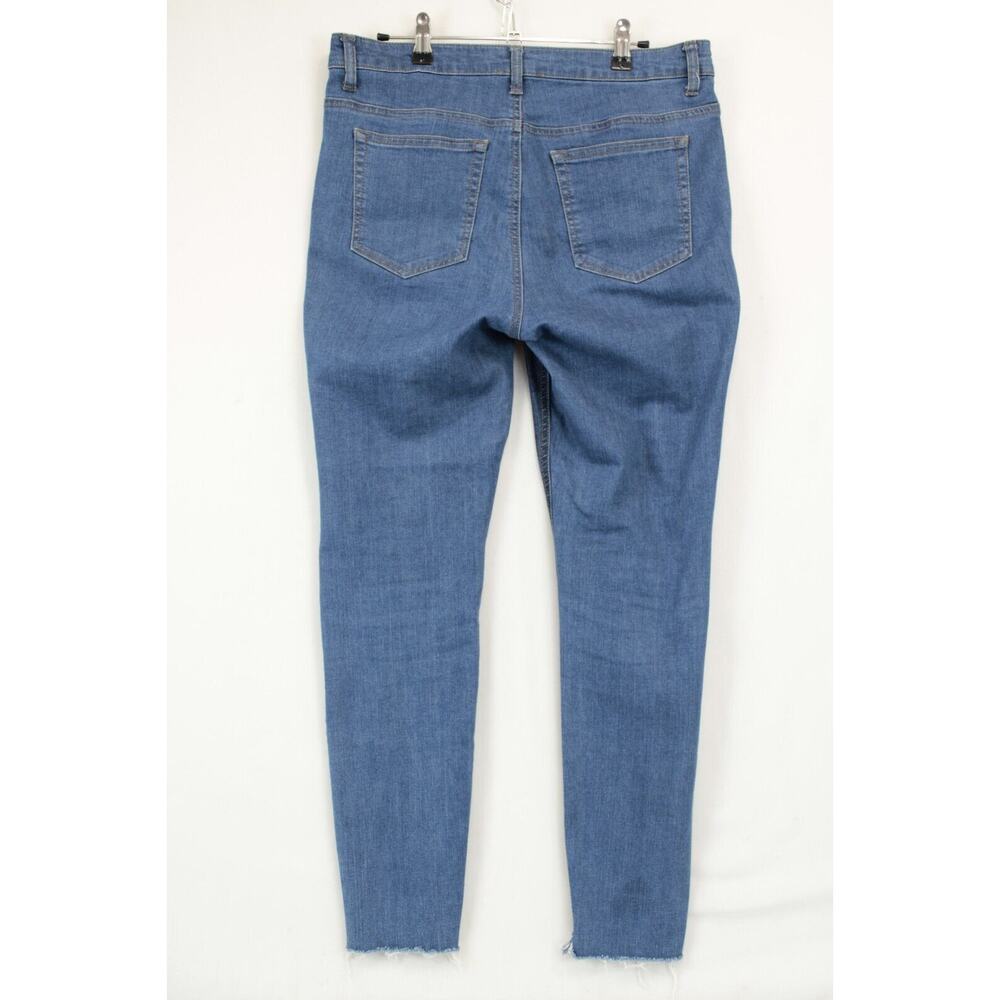 For The Republic Two Tone Denim Ankle Jeans Raw Hem Women 10 / 29 Blue Pants - Picture 2 of 10